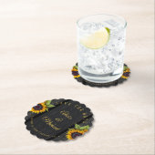 Rustikale Sonnenblumen schicke Scheune Holz Hochze Untersetzer (Vor Ort)