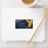 Rustikale Sonnenblumen, Schiefer und Lichter - Län Adressaufkleber (Insitu)