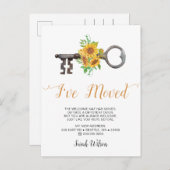 Rustikale Sonnenblumen Schlüssel, den ich bewege h Ankündigungspostkarte (Vorne/Hinten)