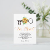 Rustikale Sonnenblumen Schlüssel, den ich bewege h Ankündigungspostkarte (Stehend Vorderseite)