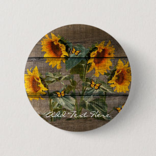 Rustikale Sonnenblumen Schmetterlinge Barrett Button