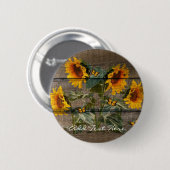Rustikale Sonnenblumen Schmetterlinge Barrett Button (Vorne & Hinten)