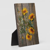 Rustikale Sonnenblumen Schmetterlinge Barrett Fotoplatte (Seite)