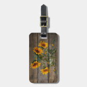 Rustikale Sonnenblumen Schmetterlinge Barrett Gepäckanhänger (Vorderseite vertikal)