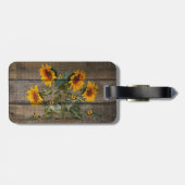 Rustikale Sonnenblumen Schmetterlinge Barrett Gepäckanhänger (Rückseite horizontal)