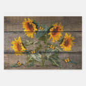 Rustikale Sonnenblumen Schmetterlinge Barrett Geschenkpapier Set (Vorderseite 2)