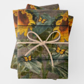 Rustikale Sonnenblumen Schmetterlinge Barrett Geschenkpapier Set (Beispiel)