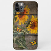 Rustikale Sonnenblumen Schmetterlinge Barrett iPhone Hülle (Rückseite)