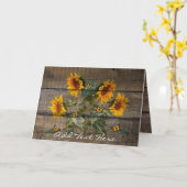 Rustikale Sonnenblumen Schmetterlinge Barrett Karte (Gelbe Blume)