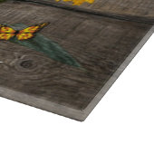 Rustikale Sonnenblumen Schmetterlinge Barrett Schneidebrett (Ecke)