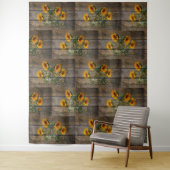 Rustikale Sonnenblumen Schmetterlinge Barrett Wandteppich (Beispiel)