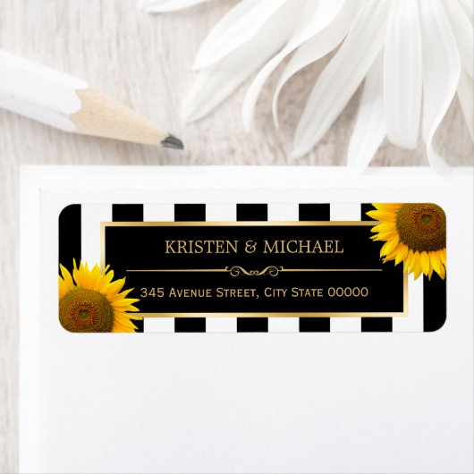 Rustikale Sonnenblumen Schwarz-weiße Streifen UAWG (Insitu)