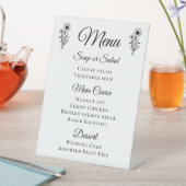 Rustikale Sonnenblumen Schwarz-weißes Blumenmenü Sockelschild (In Situ)