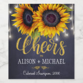 Rustikale Sonnenblumen Seefahrerklatsche jubeln Ho Weinetikett (Einzelnes Label)