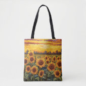 Rustikale Sonnenblumen Sonnenaufgang Tasche (Vorderseite)