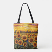 Rustikale Sonnenblumen Sonnenaufgang Tasche (Rückseite)