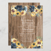 Rustikale Sonnenblumen Sonnenblumen Land Hochzeit Einladung (Vorne/Hinten)