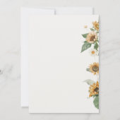 Rustikale Sonnenblumen Spätsommerdusche Einladung (Rückseite)