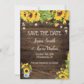 Rustikale Sonnenblumen speichern Datumskarten Save The Date (Vorderseite)