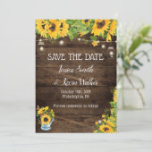Rustikale Sonnenblumen speichern Datumskarten Save The Date (Stehend Vorderseite)
