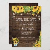 Rustikale Sonnenblumen speichern Datumskarten Save The Date (Vorne/Hinten)