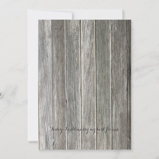 Rustikale Sonnenblumen Spitzen Stall Holz Lila Ban Einladung (Rückseite)