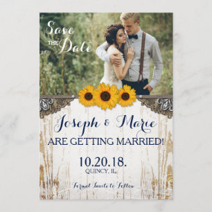 Rustikale Sonnenblumen-Spitzen- und Jute-Hochzeits Einladung