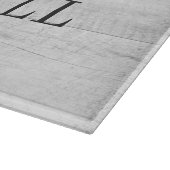 Rustikale Sonnenblumen Spitzenholznamen Hochzeitsg Schneidebrett (Ecke)