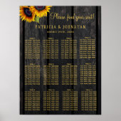 Rustikale Sonnenblumen Stallenholz Hochzeitskarte Poster (Vorne)