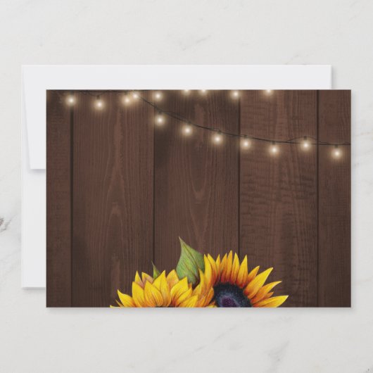 Rustikale Sonnenblumen Stallholz Foto Hochzeit Dankeskarte (Rückseite)