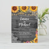 Rustikale Sonnenblumen-Strandlampen Einladung Hoch (Stehend Vorderseite)