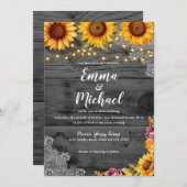 Rustikale Sonnenblumen-Strandlampen Einladung Hoch (Vorne/Hinten)