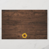 Rustikale Sonnenblumen-Strandlampen Einladung Hoch (Rückseite)