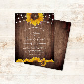 Rustikale Sonnenblumen-Strandlampen Einladung Hoch