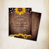 Rustikale Sonnenblumen-Strandlampen Einladung Hoch