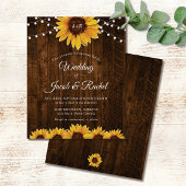 Rustikale Sonnenblumen-Strandlampen Einladung Hoch