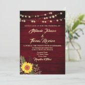 Rustikale Sonnenblumen-Strandlampen Einladung Hoch (Stehend Vorderseite)