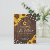 Rustikale Sonnenblumen-Strandlampen Einladung Hoch Postkarte (Stehend Vorderseite)