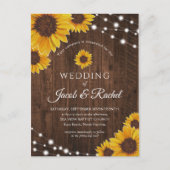 Rustikale Sonnenblumen-Strandlampen Einladung Hoch Postkarte (Vorderseite)