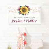 Rustikale Sonnenblumen-Strandlampen Hochzeit Banner (Insitu)