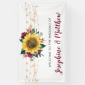 Rustikale Sonnenblumen-Strandlampen Hochzeit Banner (Vertikal)