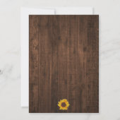 Rustikale Sonnenblumen-Strandlampen Hochzeit Einladung (Rückseite)