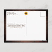 Rustikale Sonnenblumen-Strandleuchten nur verheira Postkarte (Rückseite)