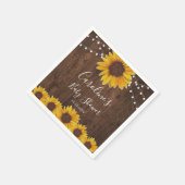 Rustikale Sonnenblumen Streichelleuchten Wood Baby Serviette (Ecke)