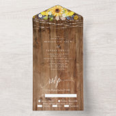 Rustikale Sonnenblumen-Streichellichter Blumenzehe All In One Einladung (Innen Boden)