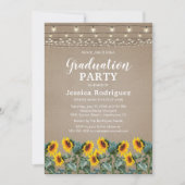 Rustikale Sonnenblumen Streichellichtschüler Party Einladung (Vorderseite)