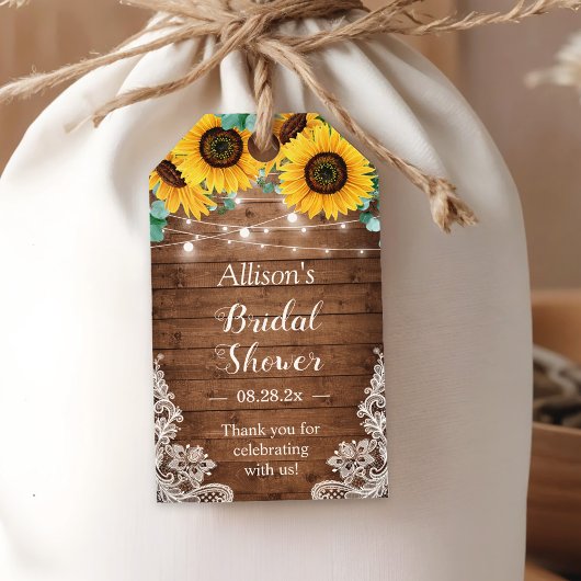 Rustikale Sonnenblumen, Stricklights Baby Brautpar Geschenkanhänger