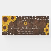 Rustikale Sonnenblumen String Lights Abschluss Banner (Horizontal)