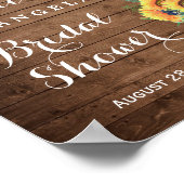 Rustikale Sonnenblumen String Lights Brautparty Ze Poster (Ecke)