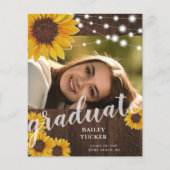 Rustikale Sonnenblumen String Lights Foto Abschlus (Vorderseite)